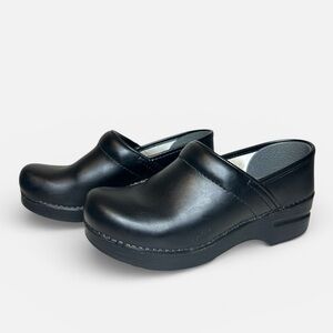 Dansko Professional Black Leather Clogs